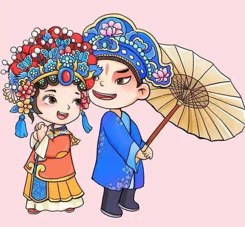  插画集古风情侣