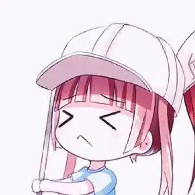  动漫情头血小板情侣头像戴帽子一男一女工作细胞头像可爱