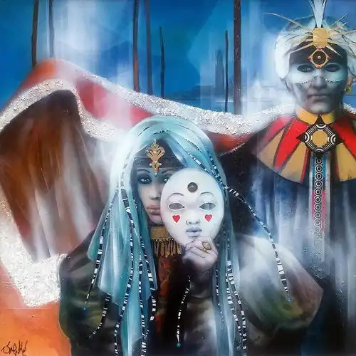 情感经验抒发的画作,时尚美女,很美