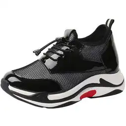  时尚内增高鞋女鞋运动鞋老爹鞋黑白隐形增高8cm