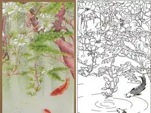  花开如意吊兰鱼三鱼吊兰花腾牡丹设计平面图下载雕花cad图片大全编号16185791