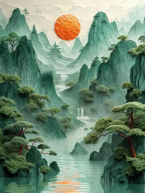  旺事业的山水画头像,好运微信头像,旺运又旺财的微信头像