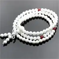  纯天然白砗磲手链108颗清秀3层款天然水晶