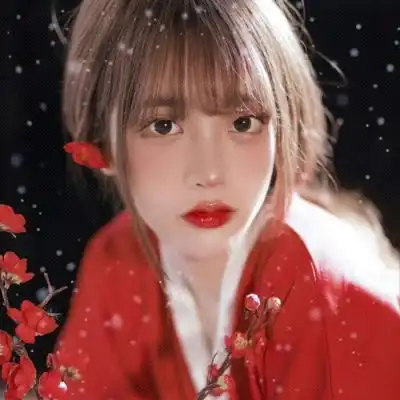  林鲸落很飒红色真人女头系列.