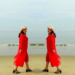  美丽的三亚南国风情,少妇带上美丽的笑容游三亚