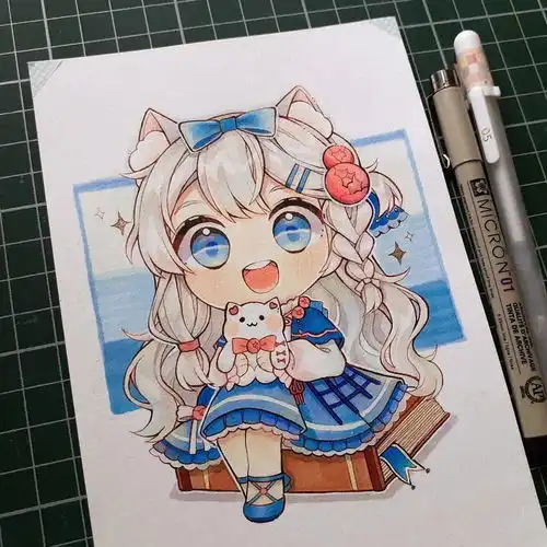  q版女生萌萌哒q版女生马克笔手绘教程,赶紧画起来