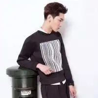  黑色条码情侣衫