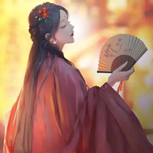  古风红色系头像城市堕入温柔的困意