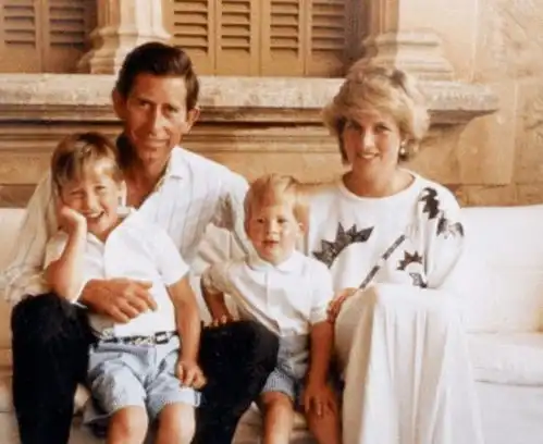  戴安娜怀威廉挺着孕肚和王子嬉戏,哈里出生后,红发被查尔斯嫌弃