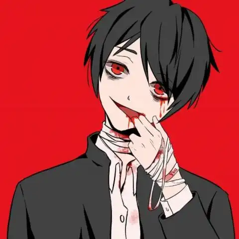  黑暗系动漫情侣头像丧系二次元血腥一对两张