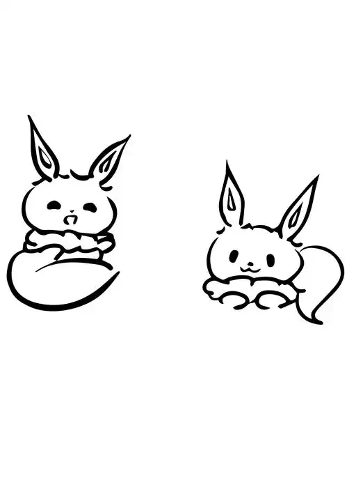  宠物小精灵伊布情侣头像