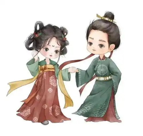  插画集古风情侣