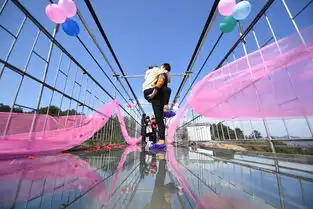 湖南石牛寨玻璃桥接吻大赛累瘫参赛情侣