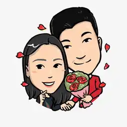  手捧鲜花的情侣q版头像图片素材其他格式下载动漫人物大全