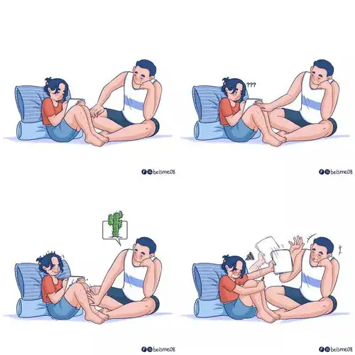  一组小污甜的情侣插画,在ins上治愈了几十万的单身狗