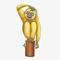  坐在树桩上的猿猴矢量素材图片素材其他格式下载动漫人物大全