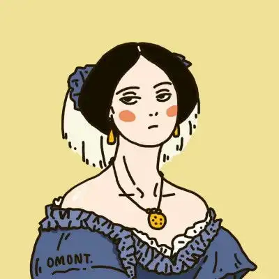  卡通女头像,手绘系有点抽象的图片