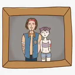  相片情人节手绘卡通文身情侣元素下载图片素材其他格式下载动漫人物大全