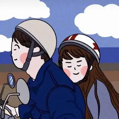  卡通情侣头像一对两张可爱我要去梦游宇宙啦回来摘星星给你