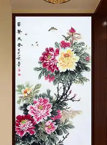  高贵牡丹花无框画设计图片素材高清模板下载6.22mb山水装饰画大全