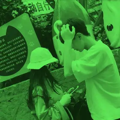  绿色头像情侣一对好看的情侣头像一男一女绿色系列