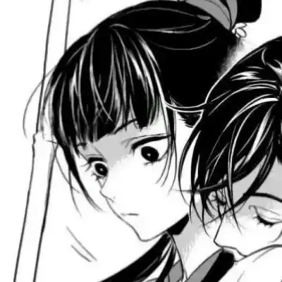  黑白灰色qq情侣头像