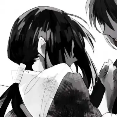  黑白动漫情侣头像
