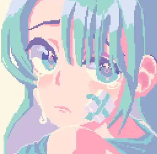  像素感少女头像