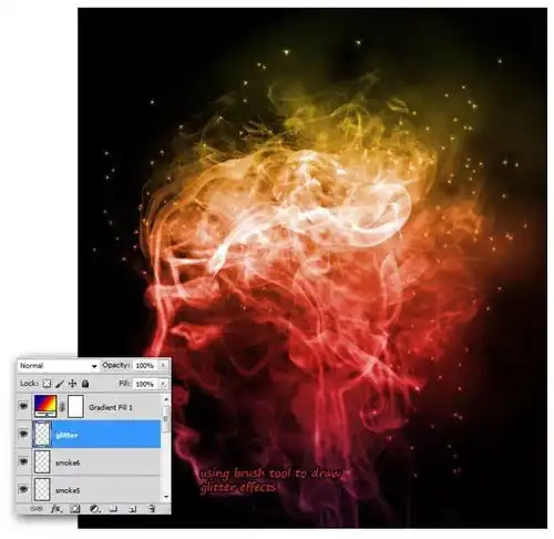  ps笔刷教程制作柔美的红色ps烟雾头像