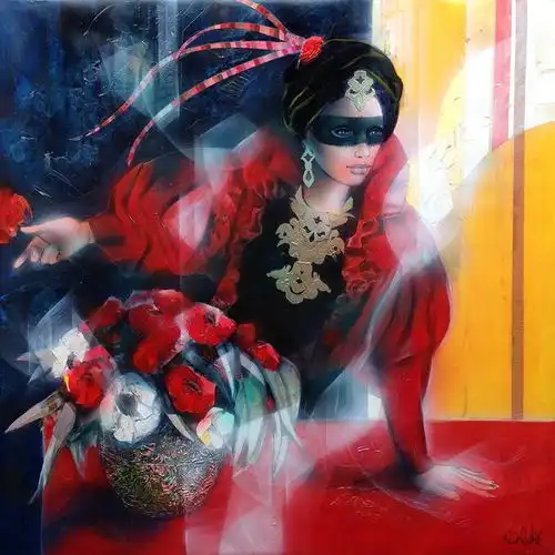 情感经验抒发的画作,时尚美女,很美