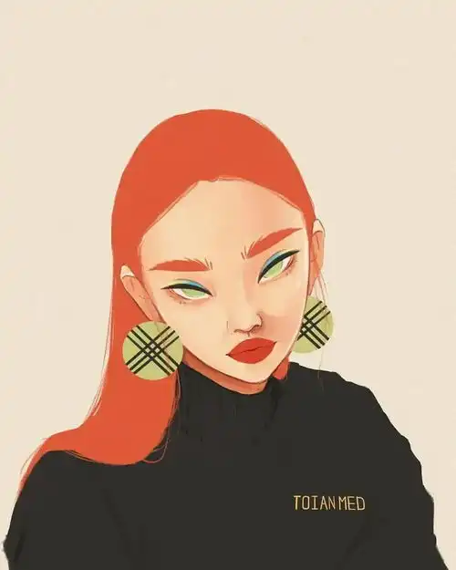  插画酷女孩画师toianmed