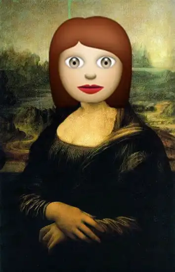  手机表情恶搞名画人物被贴笑脸哭脸图