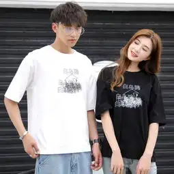  嘻哈工装潮牌t恤大码男装印花ins情侣装短袖男ka8125