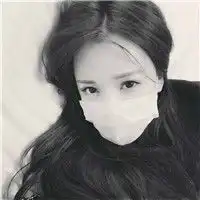  伤感戴口罩黑白女微信头像图片大全