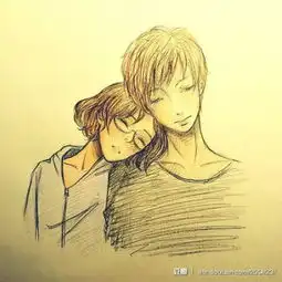  求动漫情侣素描图片一定要是动漫的,情侣的,素描的