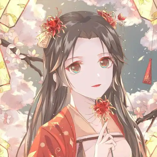  古风红色系头像城市堕入温柔的困意