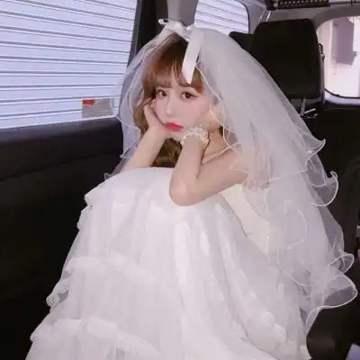  穿婚纱的女生唯美头像韩版伤感女生婚纱头像