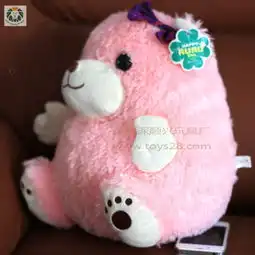  玩具厂毛绒玩具制作毛绒公仔粉色熊