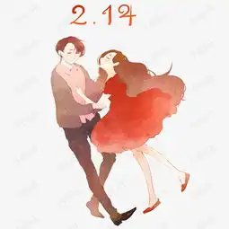  情人节跳舞情侣手绘人物png素材图片免费下载高清psd千库网图片编号11771592