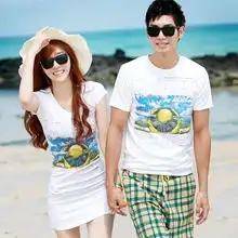  loverdaystyleberry新款夏装韩国女装修身裙韩版情侣装长款短袖t恤沙滩装简单网www.j.cn