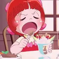  吃东西的女生头像卡通