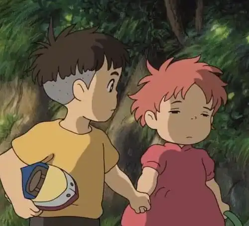  波妞宗介十年之后再次相逢,一个变长发女神,一个变长腿男神