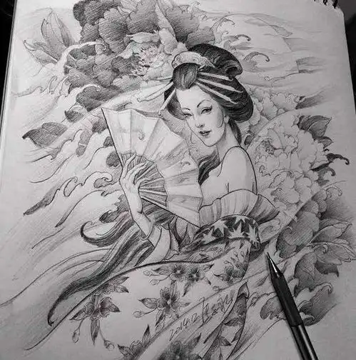  纹身素材朝朝歌舞春风里.只说欢愉不说愁失落世界的艺术家