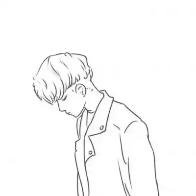  简笔画情侣头像一对一左一右