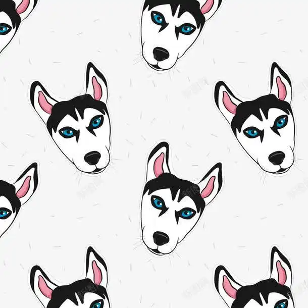  宠物头像底纹平面电商创意素材哈士奇素材