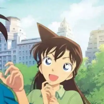  高清柯南情侣头像一左一右一人一半柯南系列情侣头像