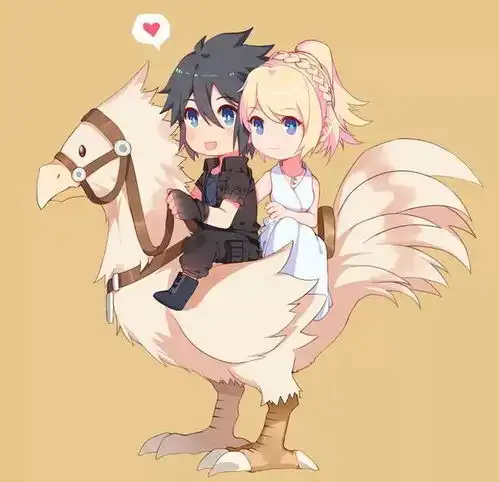  可爱萌娃风格卡通动漫情头一套高清二次元的情侣头像