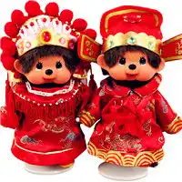  可爱卡通结婚情侣头像,q版萌的情侣头像一左一右