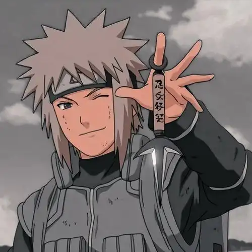  动漫头像火影忍者水门和鸣人头像,父子二人换了头发颜色后