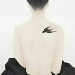  求这张图片原图的情侣头像水墨风格也是背面有纹身的一个女生